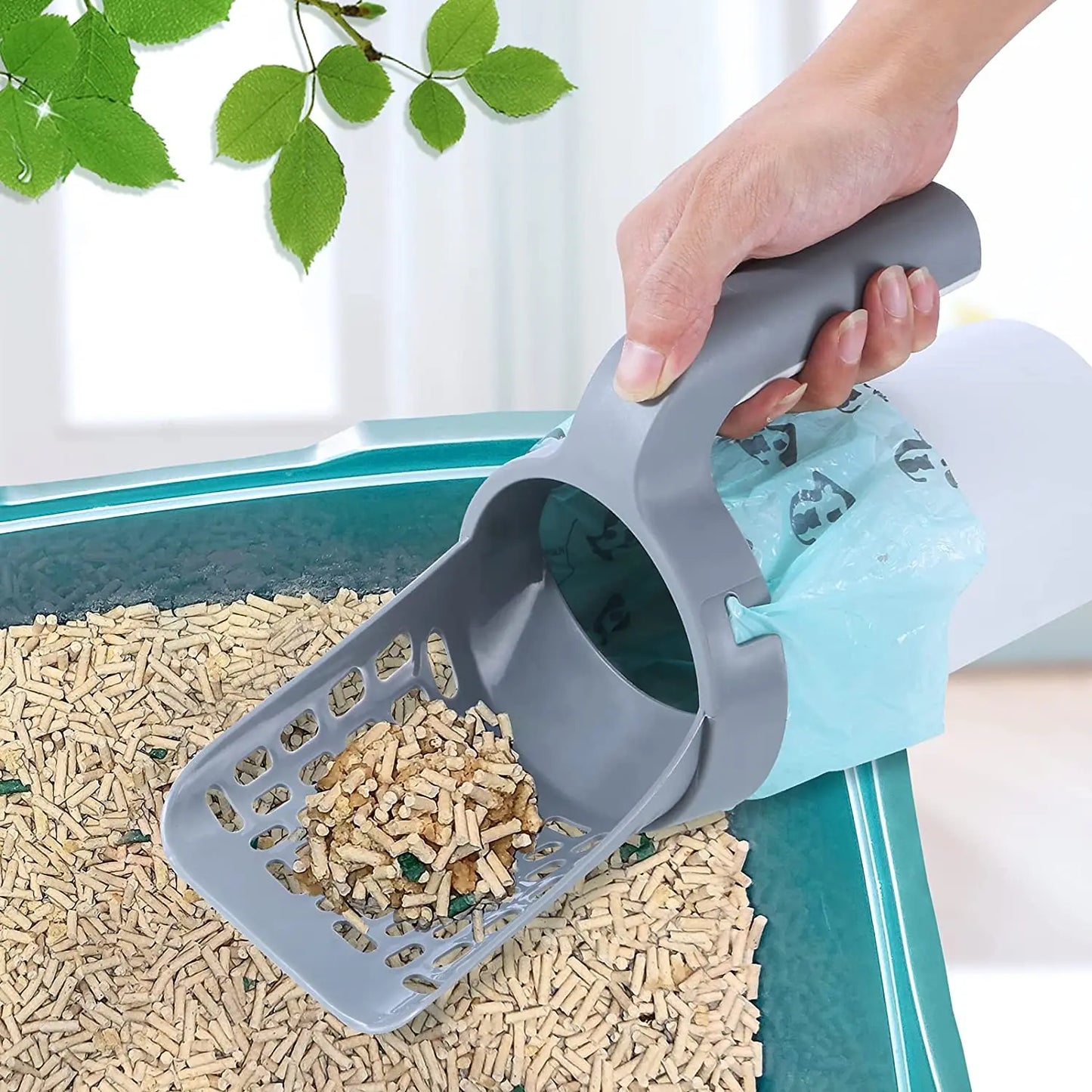 Efficient Cat Litter Shovel Scoop Kit: Refillable Bag for Pet Filter - Keep Your Space Fresh and Clean