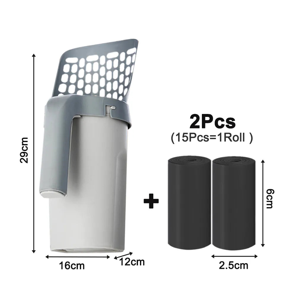 Efficient Cat Litter Shovel Scoop Kit: Refillable Bag for Pet Filter - Keep Your Space Fresh and Clean