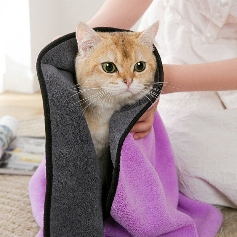 Quick Dry Microfiber Pet Towel | Fast Drying Dog & Cat Grooming Products