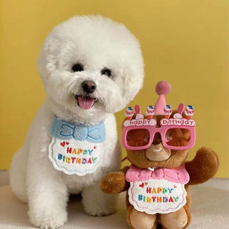 Cute Birthday Bib & Hat Set for Pets | Pet Birthday Accessories & Gifts