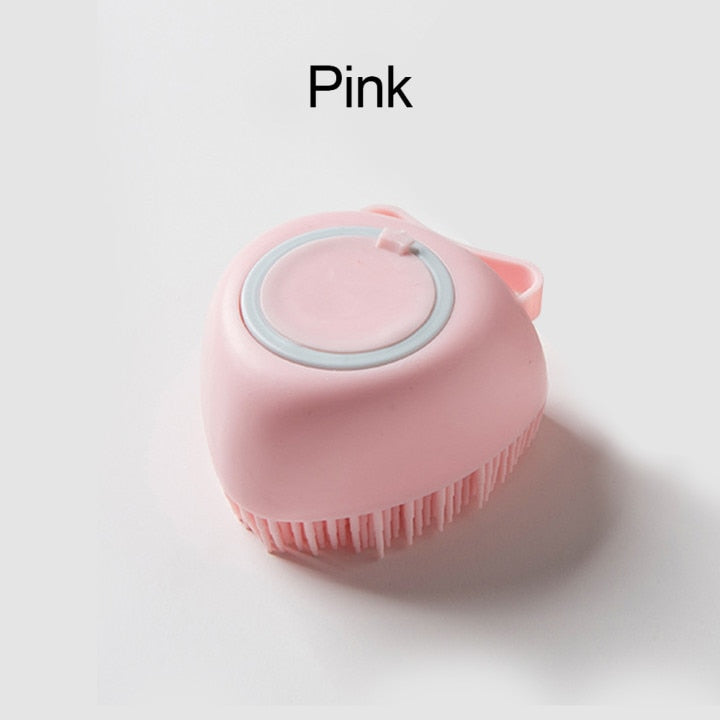 Efficient Soft Silicone Grooming Shower Brush with Shampoo Dispenser