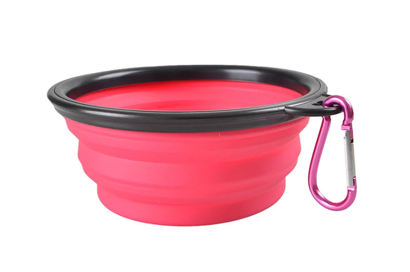 Convenient Large 1-Liter Collapsible Dog Water Bowl - Portable Folding Silicone Pet Bowl for Hydration on the Go