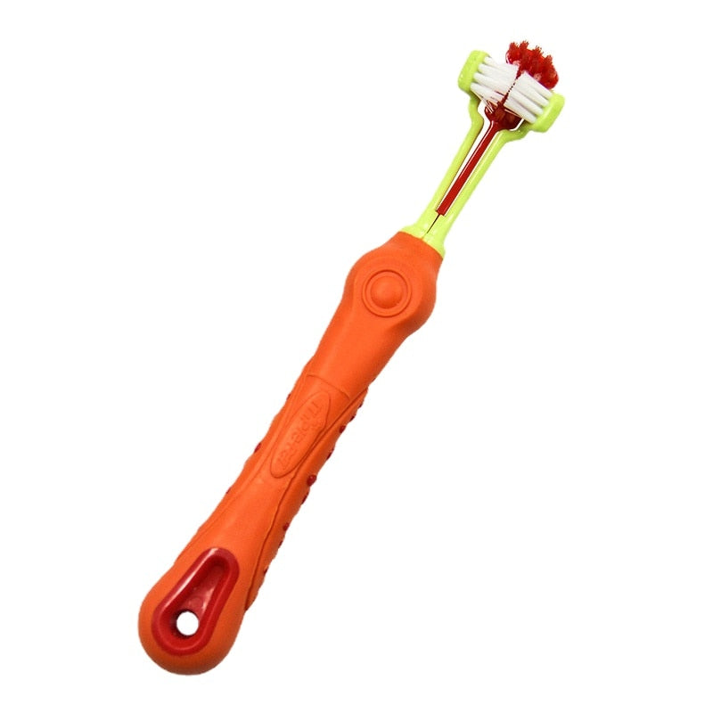 Three Sided Multi-Angle Toothbrush for Pets - Advanced Dental Care for Happy Pets