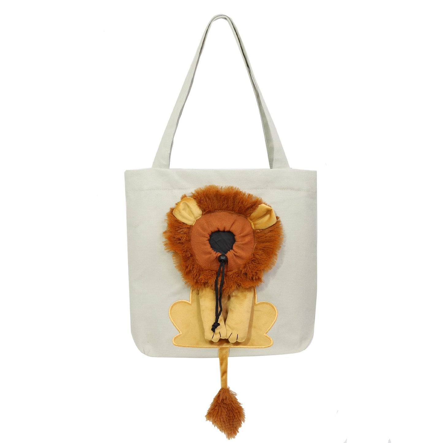 Lion Shaped Cat Carriers Bags | Stylish and Adjustable Canvas Tote for Convenient Pet Travel