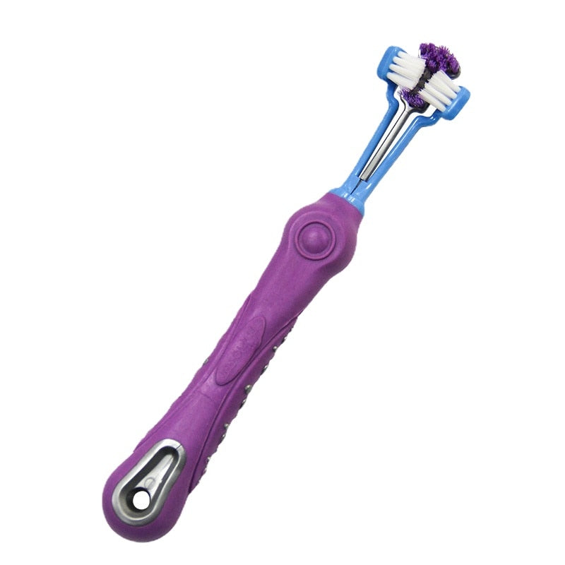 Three Sided Multi-Angle Toothbrush for Pets - Advanced Dental Care for Happy Pets